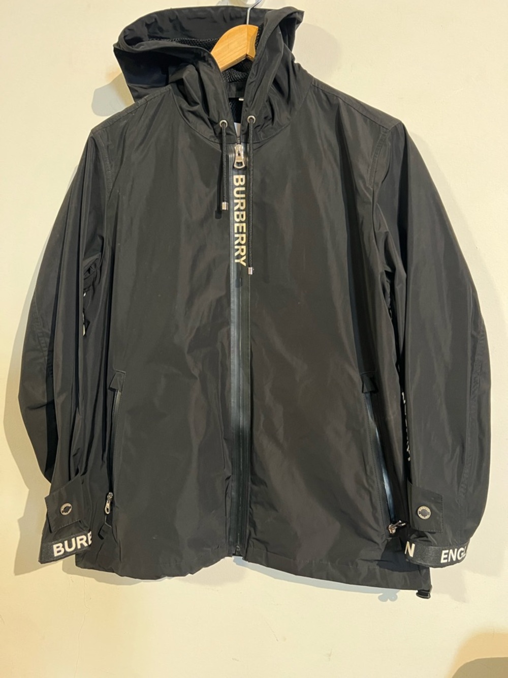 Burberry black windbreaker jacket